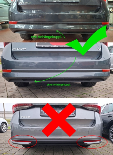 Auspuff-Dummies, passend für Octavia 4 - Alu brush